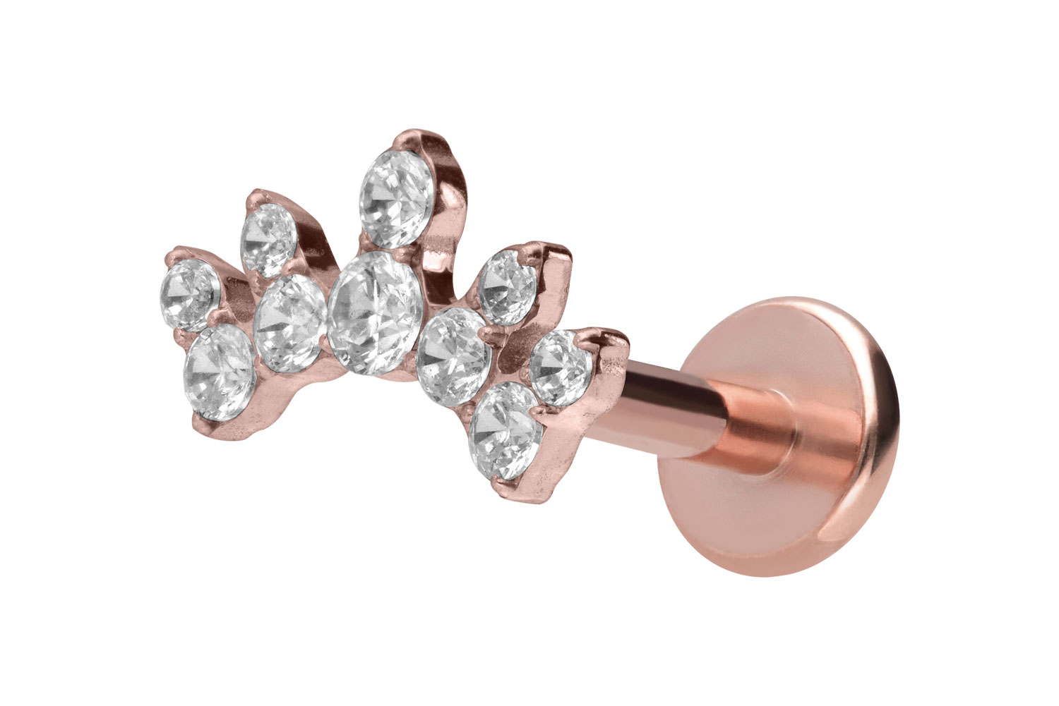 Titan Labret Piercing mit Innengewinde KRISTALLBOGEN